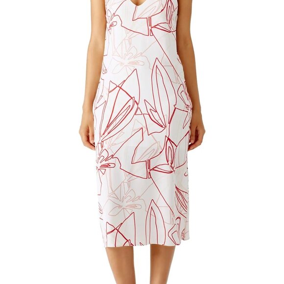 C/MEO Collective Red Abstract Leaf Print Dress - Picture 4 of 7